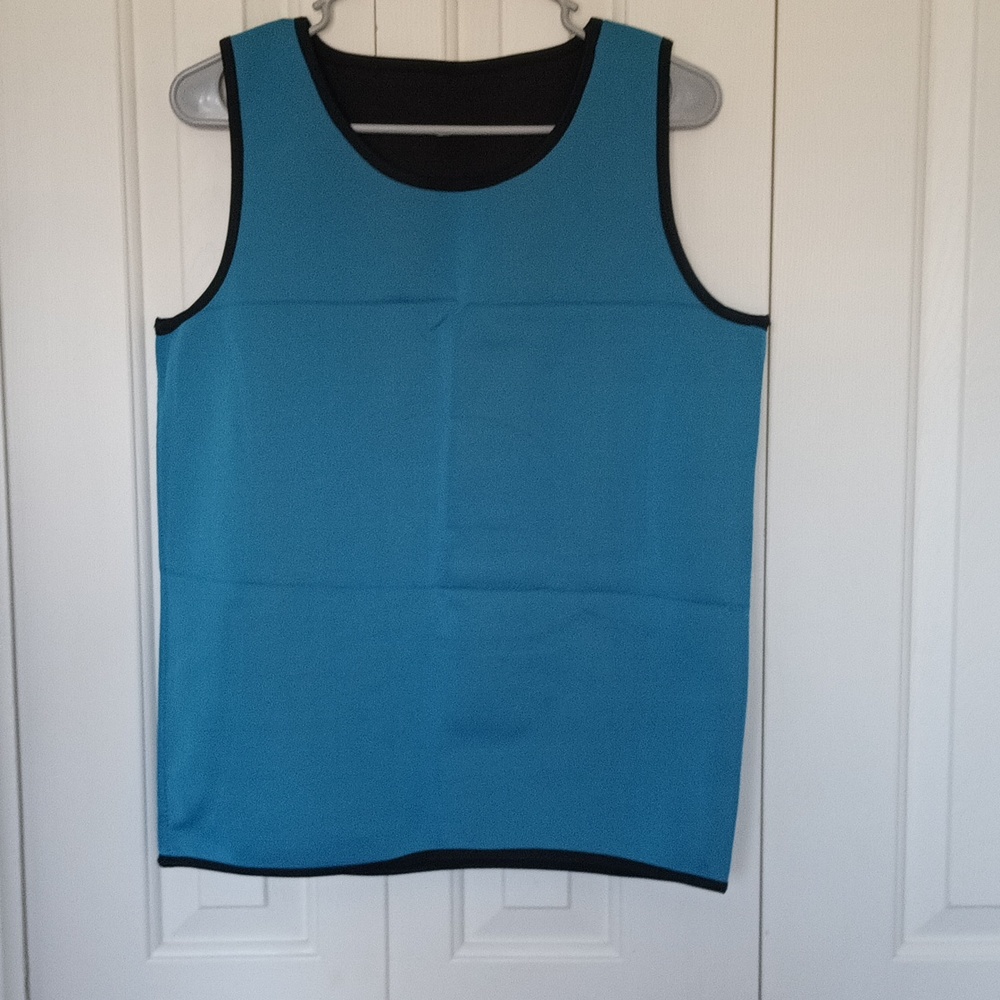 Slimming Vest Body Shaper Neoprene Fat Burning Elastic 4XL  (Color blue)
